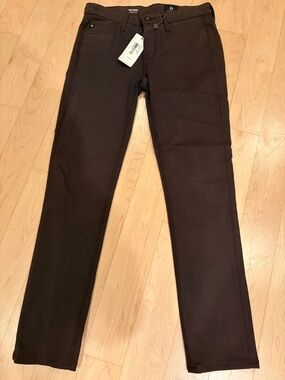 AG Adriano Goldschmied Straight Leg Jeans in Dark Brown